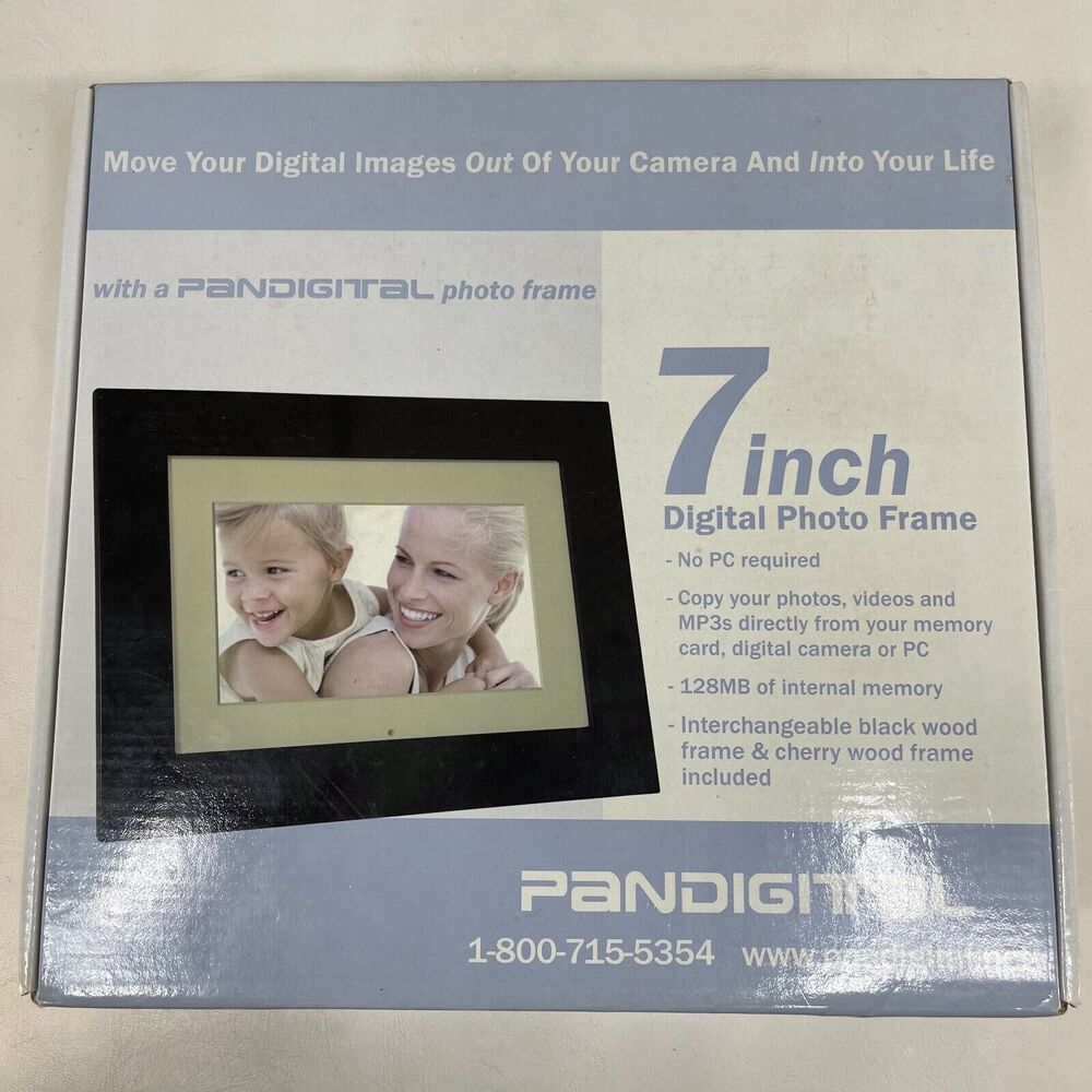 Pandigital 7" LCD Digital Photo Frame 128MB Interchangeable Wood Frames